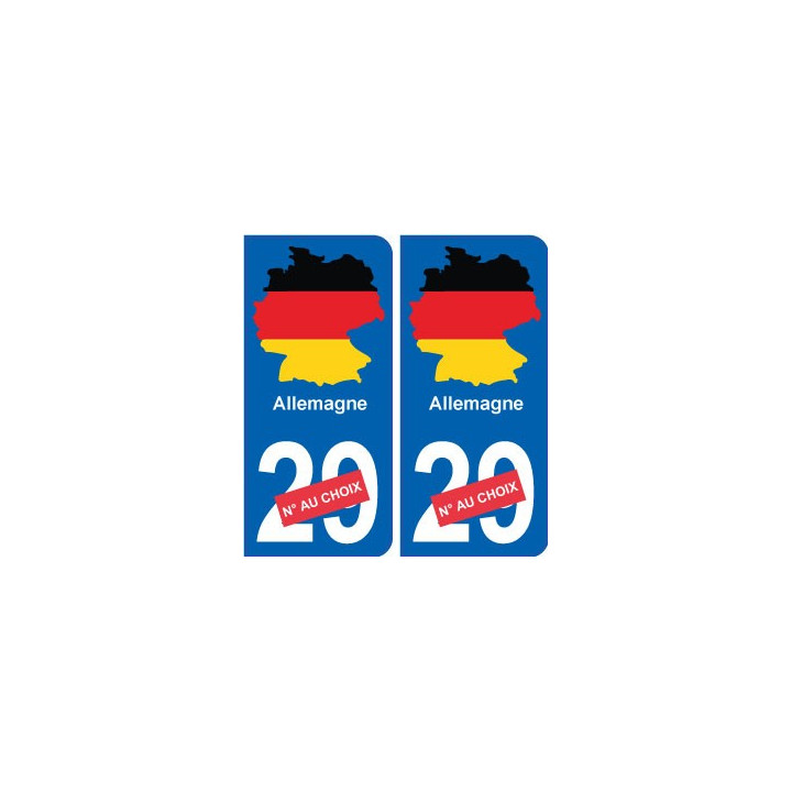 Allemagne carte drapeau autocollant sticker plaque immatriculation