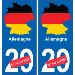Allemagne carte drapeau autocollant sticker plaque immatriculation