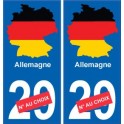 Allemagne carte drapeau autocollant sticker plaque immatriculation