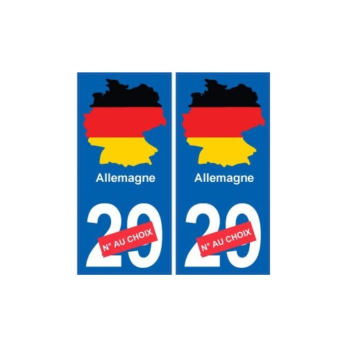 Allemagne carte drapeau autocollant sticker plaque immatriculation