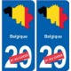 Belgique carte drapeau autocollant sticker plaque immatriculation