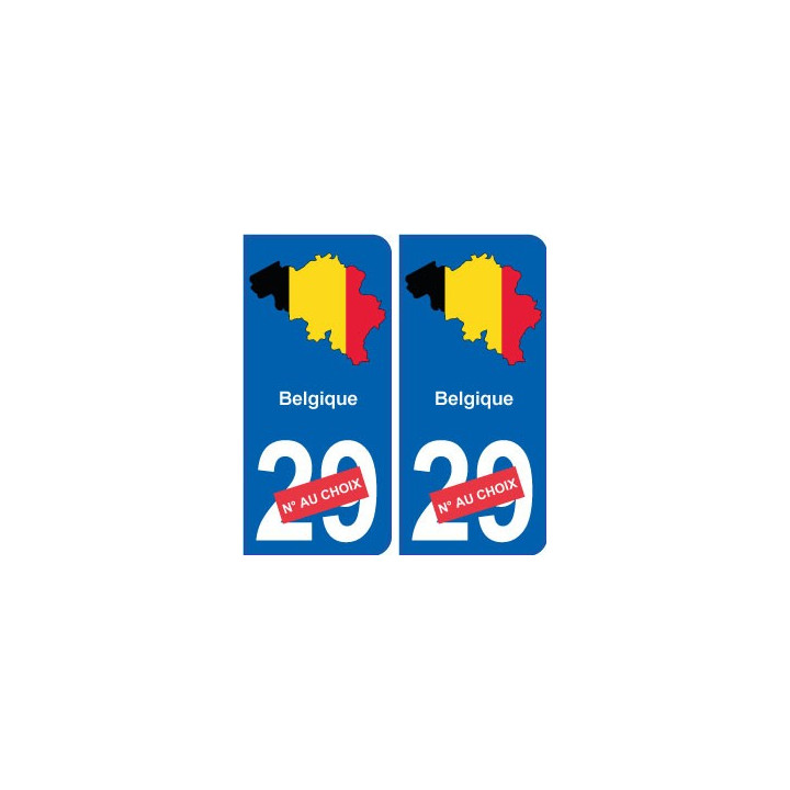 Belgique carte drapeau autocollant sticker plaque immatriculation
