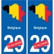 Belgique carte drapeau autocollant sticker plaque immatriculation