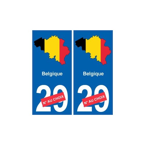Belgique carte drapeau autocollant sticker plaque immatriculation