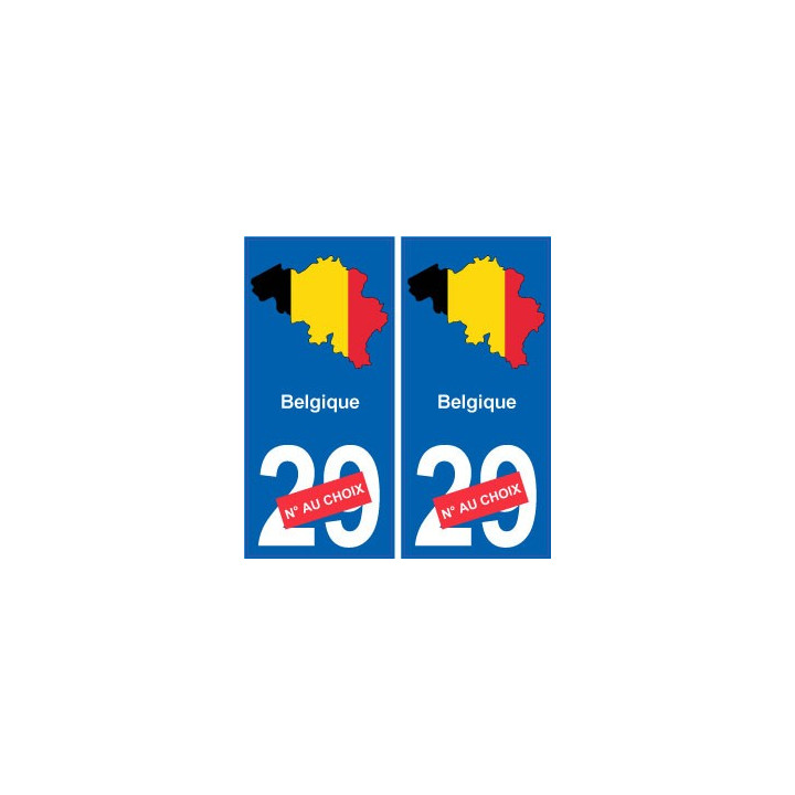 Belgique carte drapeau autocollant sticker plaque immatriculation