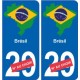 Brésil carte drapeau autocollant sticker plaque immatriculation
