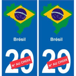 Brésil carte drapeau autocollant sticker plaque immatriculation