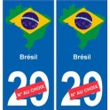 Brésil carte drapeau autocollant sticker plaque immatriculation