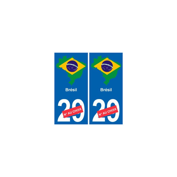 Brésil carte drapeau autocollant sticker plaque immatriculation