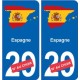 Espagne carte drapeau autocollant sticker plaque immatriculation