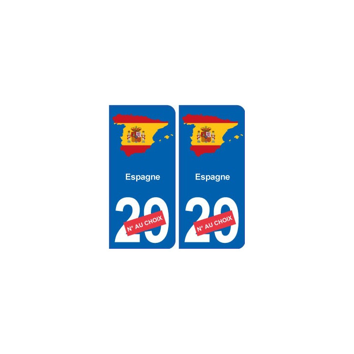 Espagne carte drapeau autocollant sticker plaque immatriculation