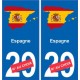Espagne carte drapeau autocollant sticker plaque immatriculation