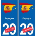Espagne carte drapeau autocollant sticker plaque immatriculation