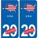 Etats-Unis carte drapeau autocollant sticker plaque immatriculation
