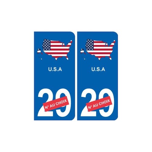 Etats-Unis carte drapeau autocollant sticker plaque immatriculation
