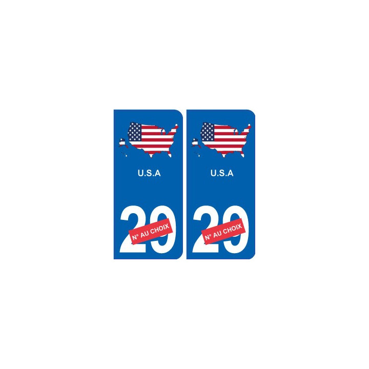 Etats-Unis carte drapeau autocollant sticker plaque immatriculation