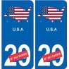 Etats-Unis carte drapeau autocollant sticker plaque immatriculation