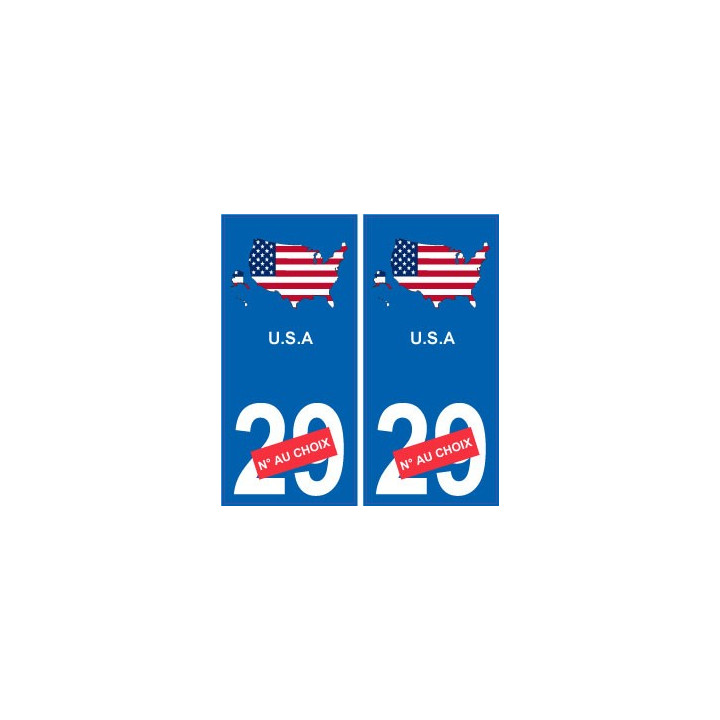 Etats-Unis carte drapeau autocollant sticker plaque immatriculation