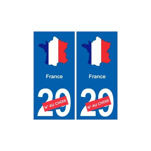 France carte drapeau autocollant sticker plaque immatriculation