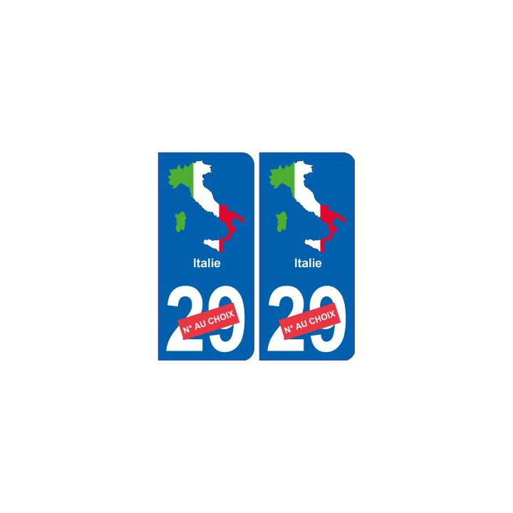 Italie carte drapeau autocollant sticker plaque immatriculation