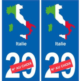 Italie carte drapeau autocollant sticker plaque immatriculation
