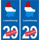 Luxembourg carte drapeau autocollant sticker plaque immatriculation