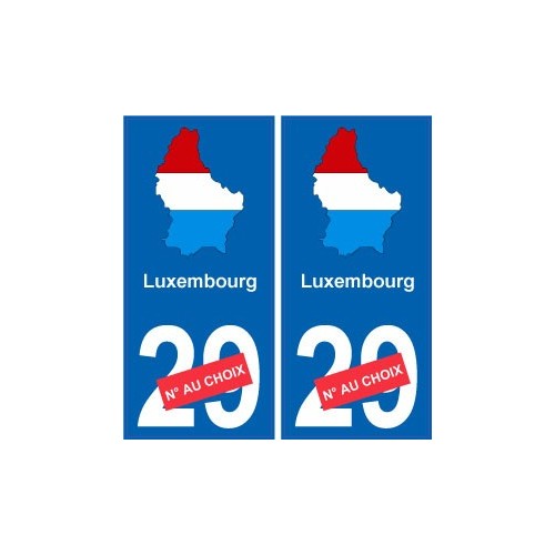 Luxembourg carte drapeau autocollant sticker plaque immatriculation