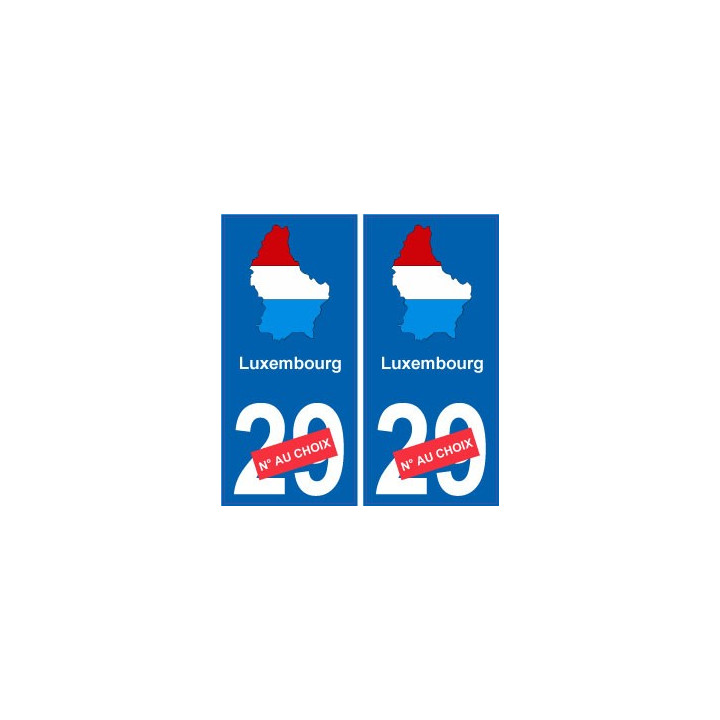 Luxembourg carte drapeau autocollant sticker plaque immatriculation