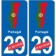 Portugal carte drapeau autocollant sticker plaque immatriculation