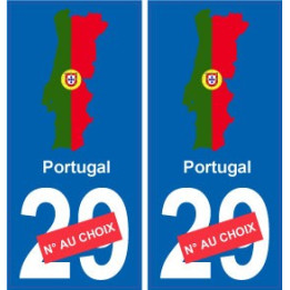 Portugal carte drapeau autocollant sticker plaque immatriculation