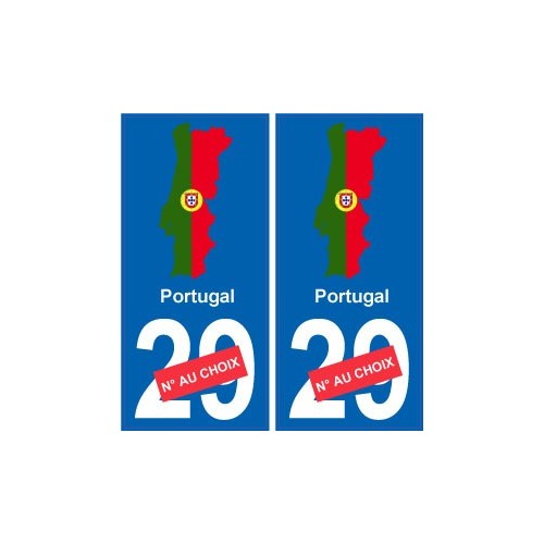 Portugal carte drapeau autocollant sticker plaque immatriculation