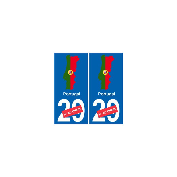 Portugal carte drapeau autocollant sticker plaque immatriculation