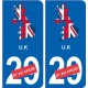 Royaume-Unis carte drapeau autocollant sticker plaque immatriculation