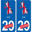 Royaume-Unis carte drapeau autocollant sticker plaque immatriculation