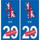 Royaume-Unis carte drapeau autocollant sticker plaque immatriculation