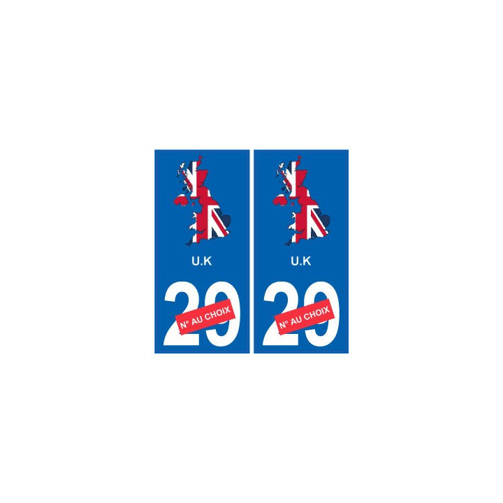 Royaume-Unis carte drapeau autocollant sticker plaque immatriculation