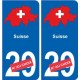 suisse carte drapeau autocollant sticker plaque immatriculation