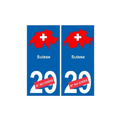 suisse carte drapeau autocollant sticker plaque immatriculation