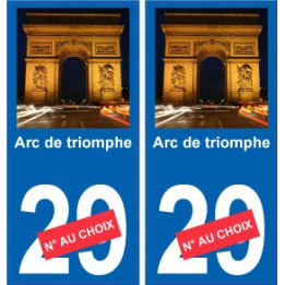 Arc de triomphe autocollant plaque monument numéro au choix