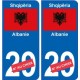 Albanie Shqipëri sticker numéro département au choix autocollant plaque immatriculation auto