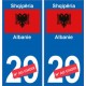 Albanie Shqipëri sticker numéro département au choix autocollant plaque immatriculation auto