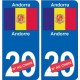 Andorre Andorra sticker numéro département au choix autocollant plaque immatriculation auto