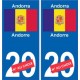 Andorre Andorra sticker numéro département au choix autocollant plaque immatriculation auto