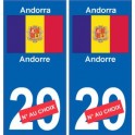 Andorre Andorra sticker numéro département au choix autocollant plaque immatriculation auto