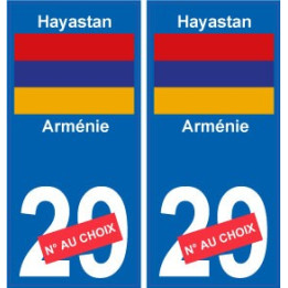 Arménie Hayastan sticker numéro département au choix autocollant plaque immatriculation auto