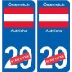 Autriche Österreich sticker numéro département au choix autocollant plaque immatriculation auto