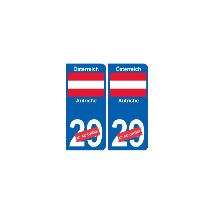 Autriche Österreich sticker numéro département au choix autocollant plaque immatriculation auto