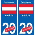 Autriche Österreich sticker numéro département au choix autocollant plaque immatriculation auto