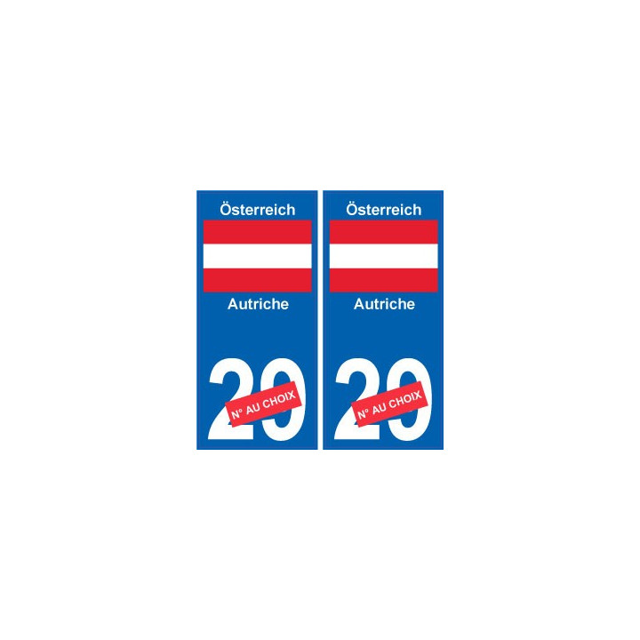 Autriche Österreich sticker numéro département au choix autocollant plaque immatriculation auto