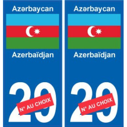 Azerbaïdjan Azǝrbaycan sticker numéro département au choix autocollant plaque immatriculation auto
